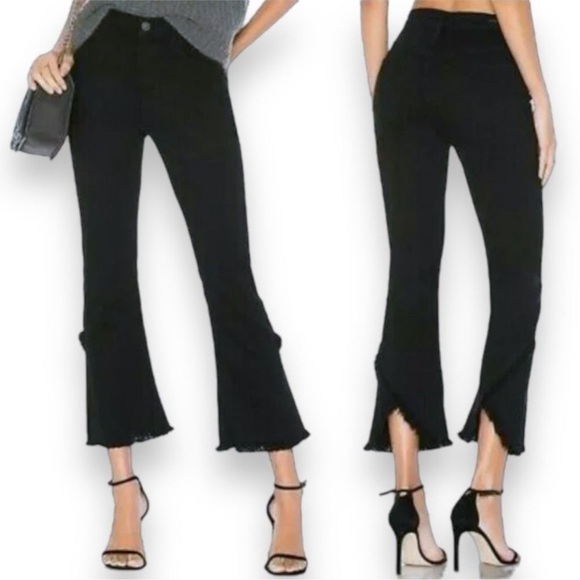 Citizens Of Humanity Drew Fray in Soiree Black High Rise Crop Flare Jeans 27 - Picture 1 of 5